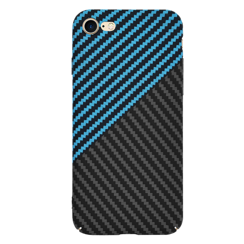 Husa de protectie Techsuit Carbonite FiberShell compatibila cu Apple iPhone SE 2020 , acoperire spate, albastru si negru