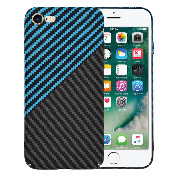 Husa de protectie Techsuit Carbonite FiberShell compatibila cu Apple iPhone SE 2 , acoperire spate, albastru si negru