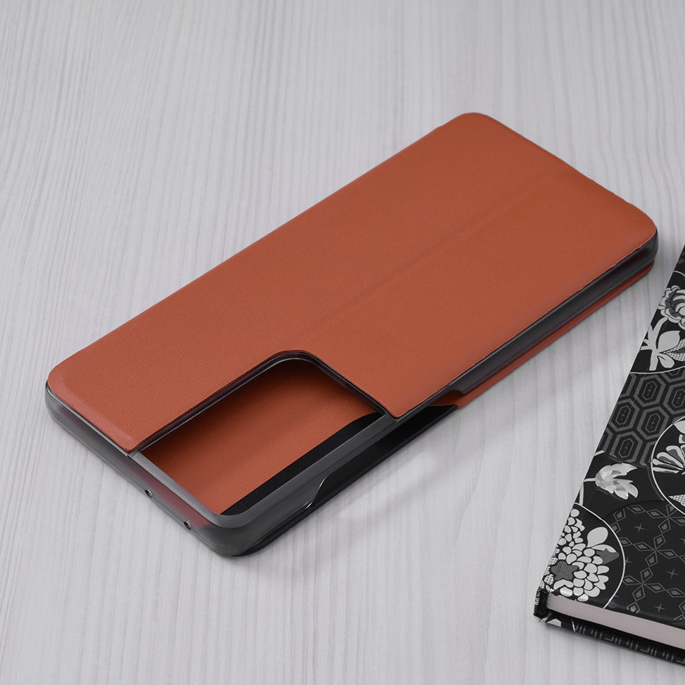 Husa de protectie Techsuit eFold Series compatibila cu Samsung Galaxy S21 Ultra, acoperire spate, oranj