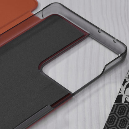 Husa de protectie Techsuit eFold Series compatibila cu Samsung Galaxy S21 Ultra, acoperire spate, oranj