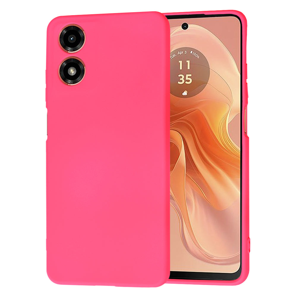 Husa de protectie Techsuit SoftFlex compatibila cu Motorola Moto G04s, acoperire spate, roz neon