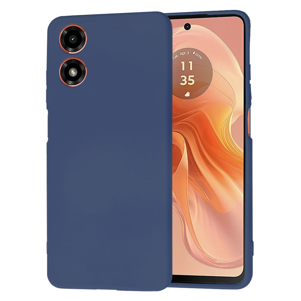 Husa de protectie Techsuit SoftFlex compatibila cu Motorola Moto E14, acoperire spate, albastru inchis