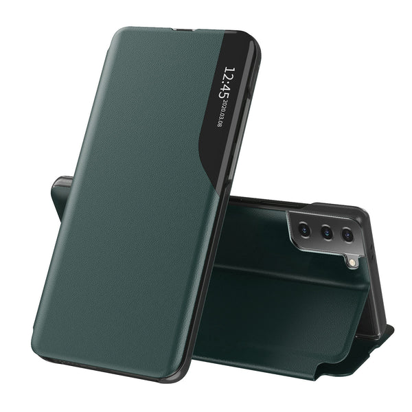 Husa de protectie Techsuit eFold Series compatibila cu Samsung Galaxy S21, acoperire spate, verde inchis