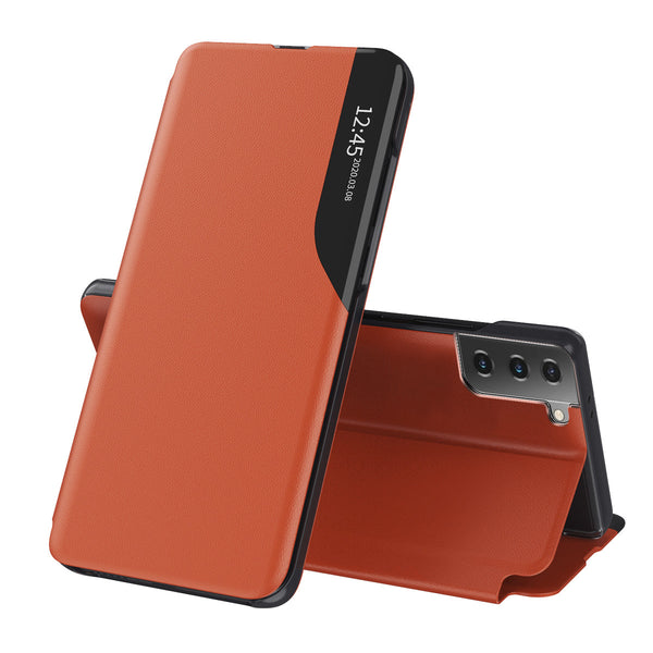 Husa de protectie Techsuit eFold Series compatibila cu Samsung Galaxy S21, acoperire spate, oranj