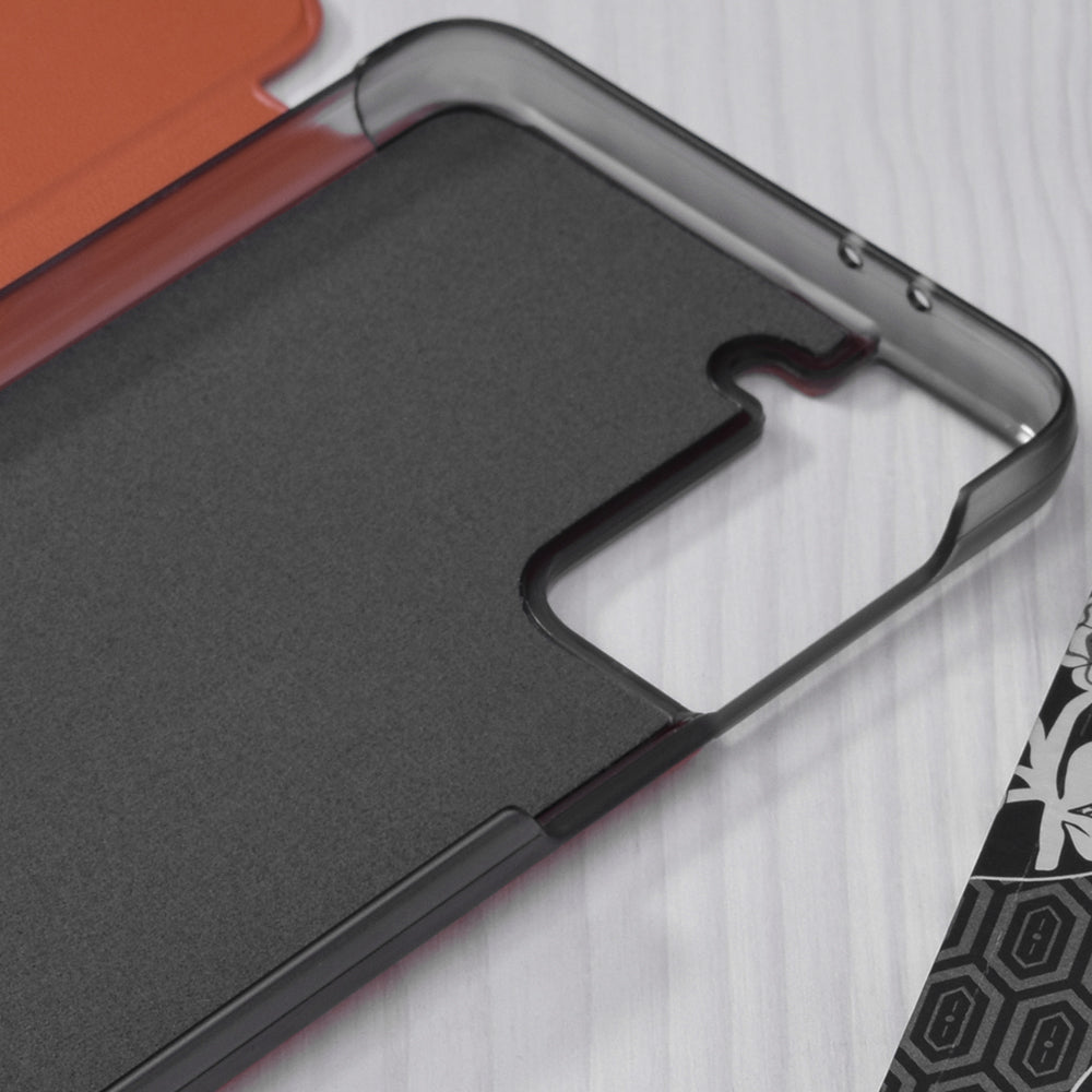 Husa de protectie Techsuit eFold Series compatibila cu Samsung Galaxy S21, acoperire spate, oranj