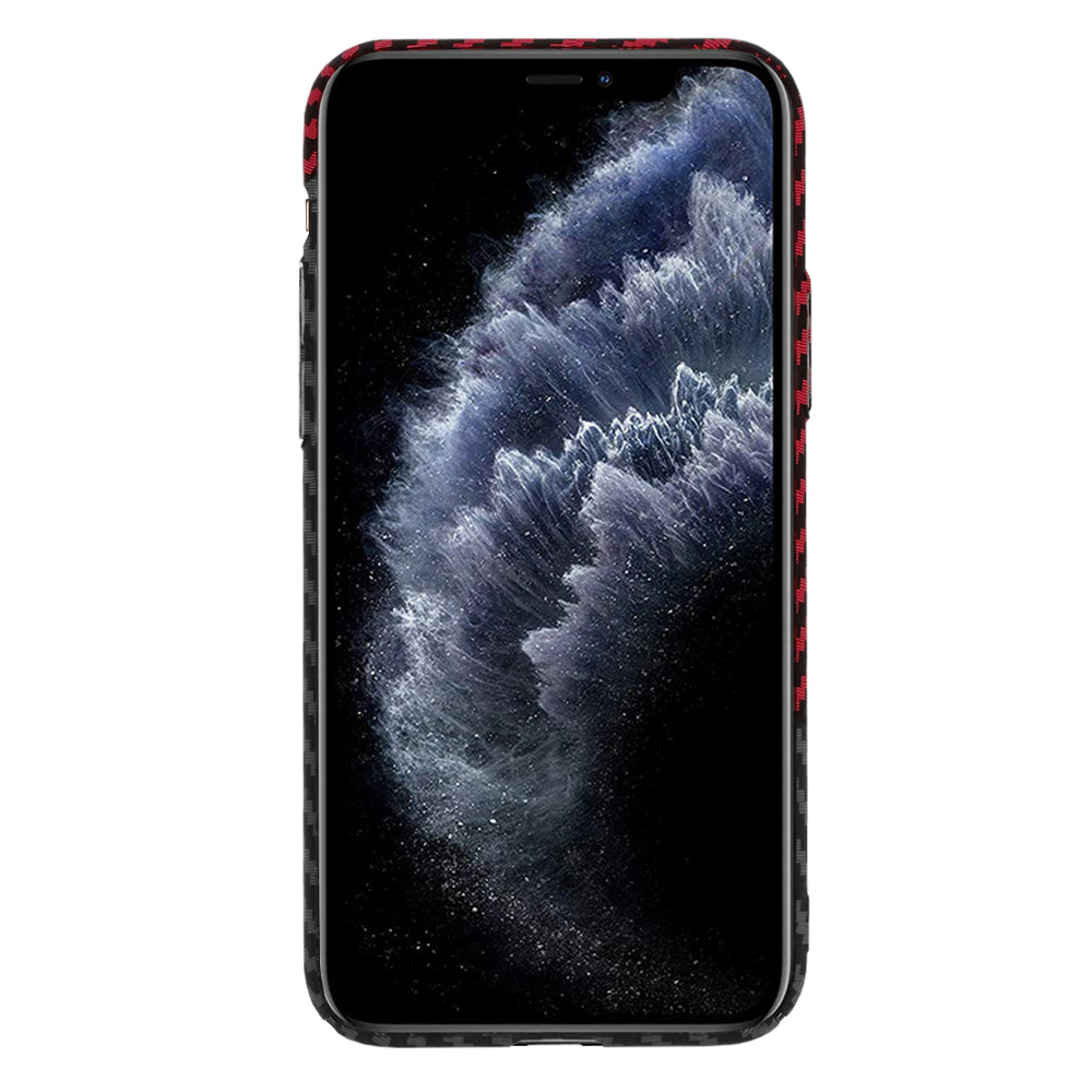 Husa de protectie Techsuit Carbonite FiberShell compatibila cu Apple iPhone 11 Pro , acoperire spate, rosu si negru