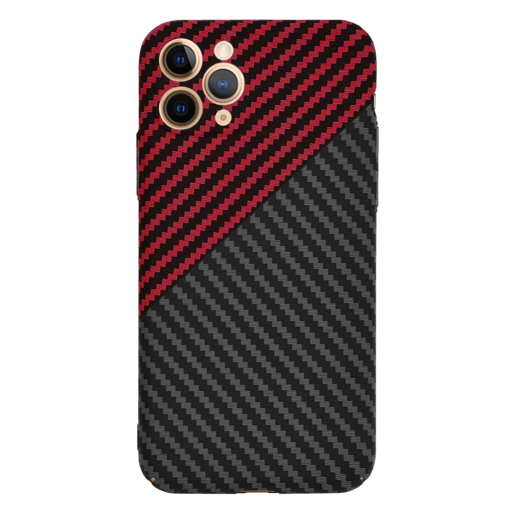 Husa de protectie Techsuit Carbonite FiberShell compatibila cu Apple iPhone 11 Pro , acoperire spate, rosu si negru