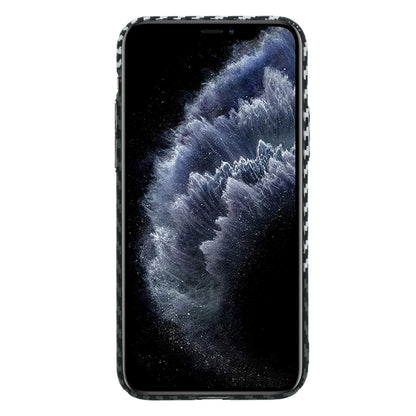 Husa de protectie Techsuit Carbonite FiberShell compatibila cu Apple iPhone 11 Pro , acoperire spate, argintiu si negru