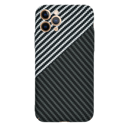 Husa de protectie Techsuit Carbonite FiberShell compatibila cu Apple iPhone 11 Pro , acoperire spate, argintiu si negru
