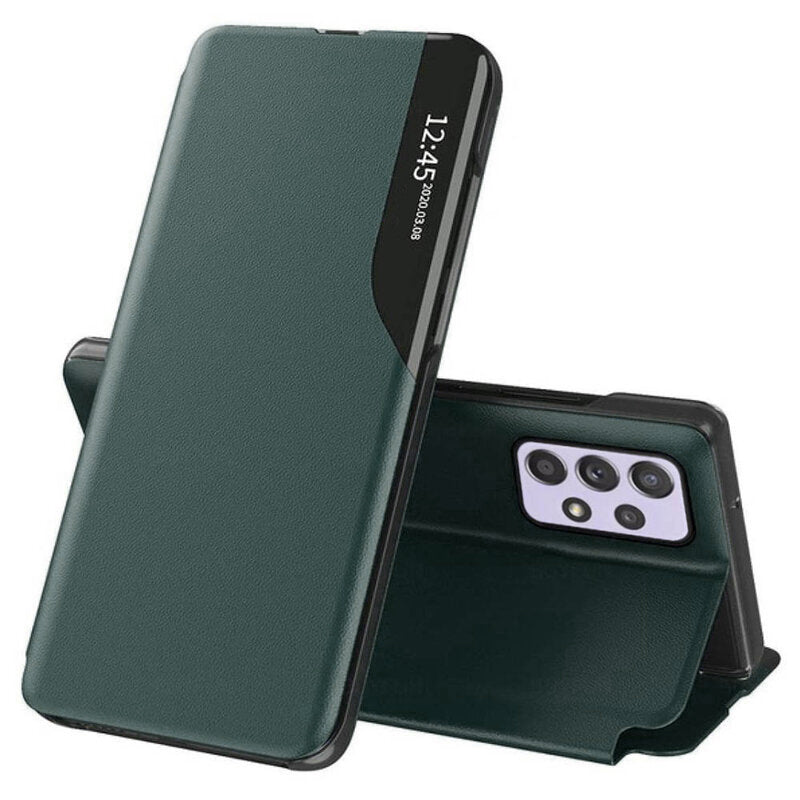 Husa de protectie Techsuit eFold Series compatibila cu Samsung Galaxy A52 4G, acoperire spate, verde inchis