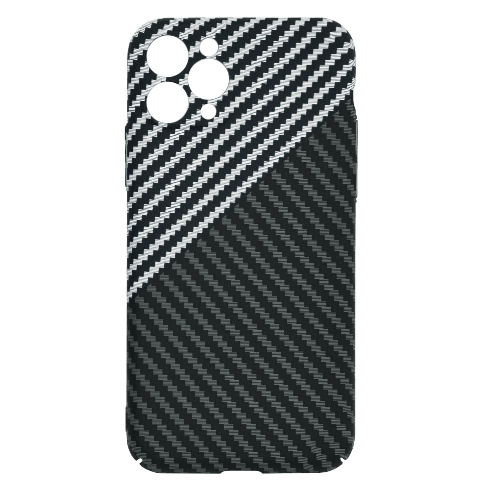 Husa de protectie Techsuit Carbonite FiberShell compatibila cu Apple iPhone 11 Pro , acoperire spate, argintiu si negru
