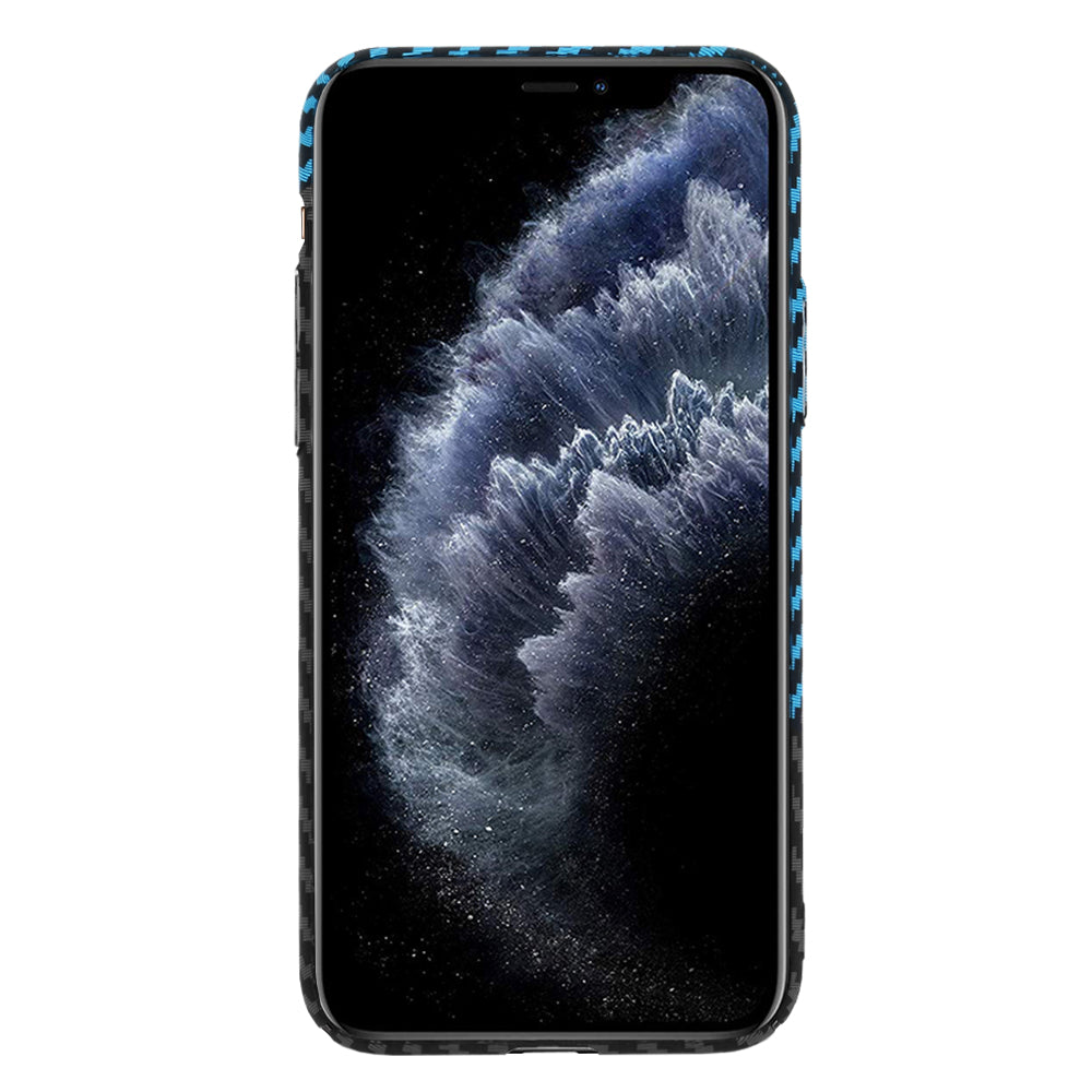 Husa de protectie Techsuit Carbonite FiberShell compatibila cu Apple iPhone 11 Pro , acoperire spate, albastru si negru