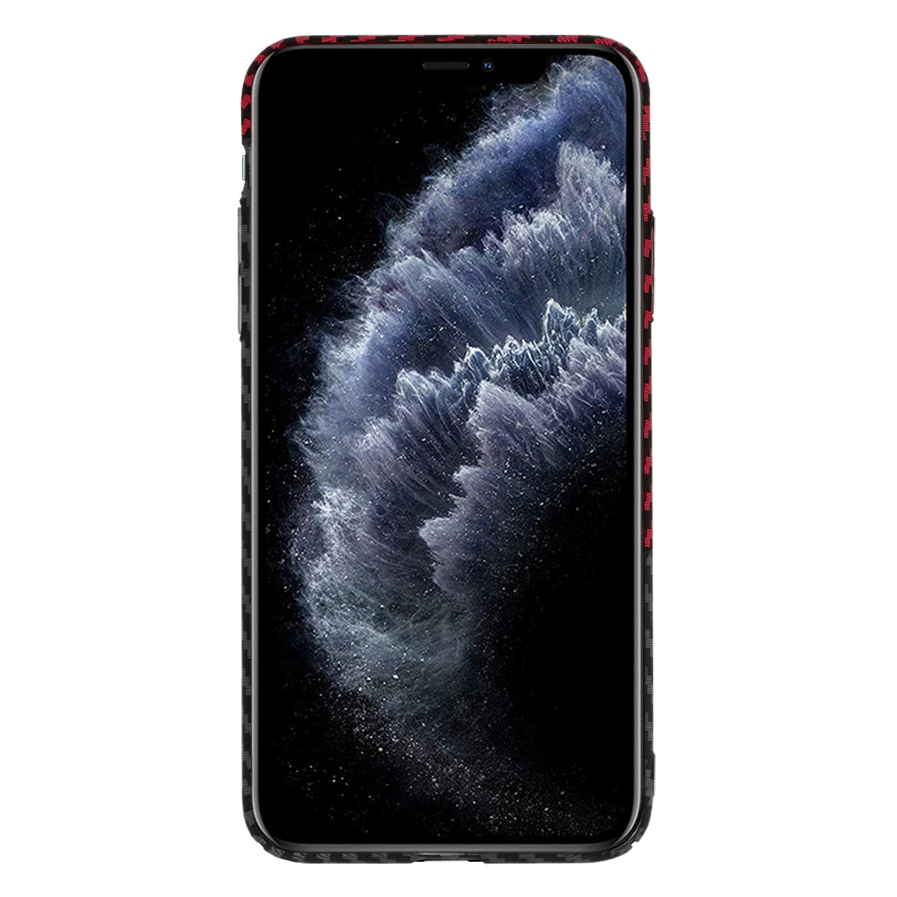 Husa de protectie Techsuit Carbonite FiberShell compatibila cu Apple iPhone 11 Pro Max , acoperire spate, rosu si negru