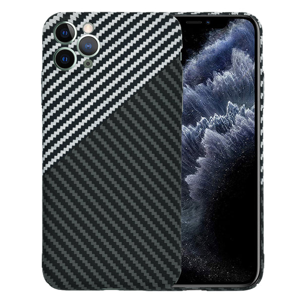 Husa de protectie Techsuit Carbonite FiberShell compatibila cu Apple iPhone 11 Pro Max , acoperire spate, argintiu si negru