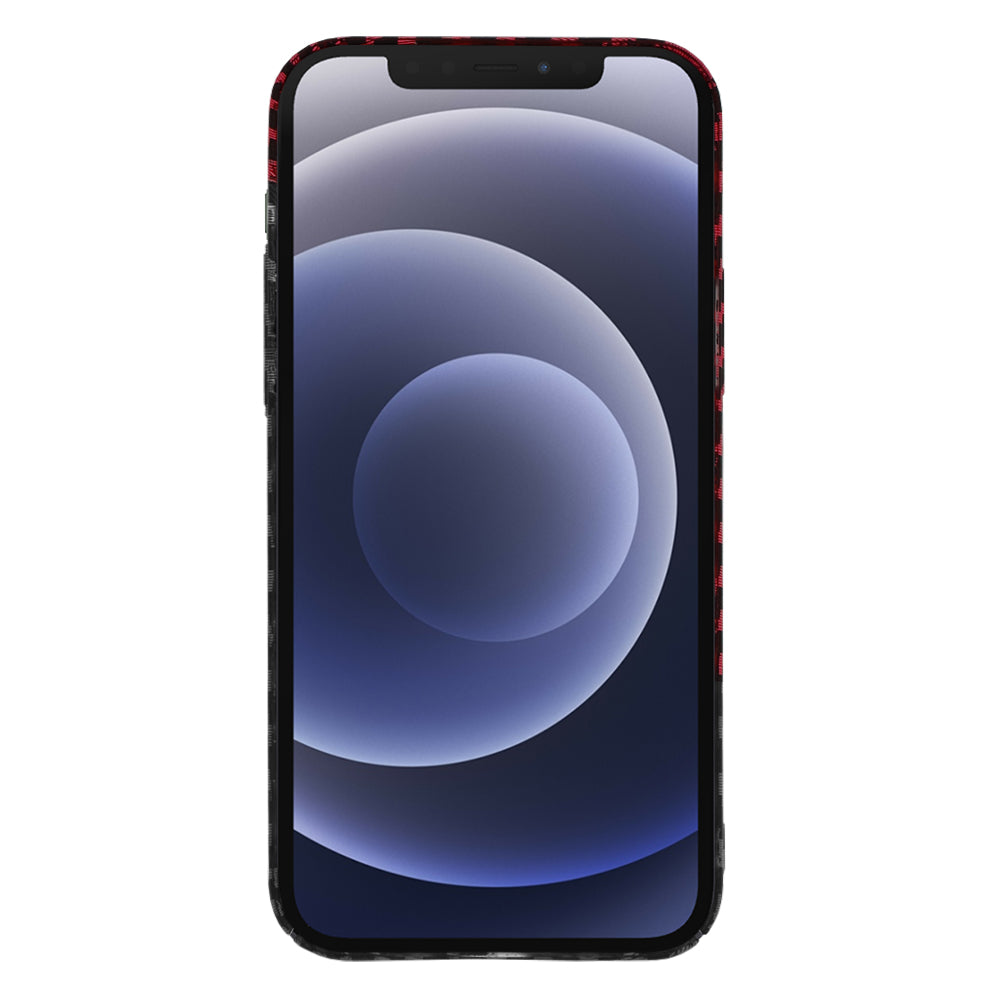 Husa de protectie Techsuit Carbonite FiberShell compatibila cu Apple iPhone 12 , acoperire spate, rosu si negru