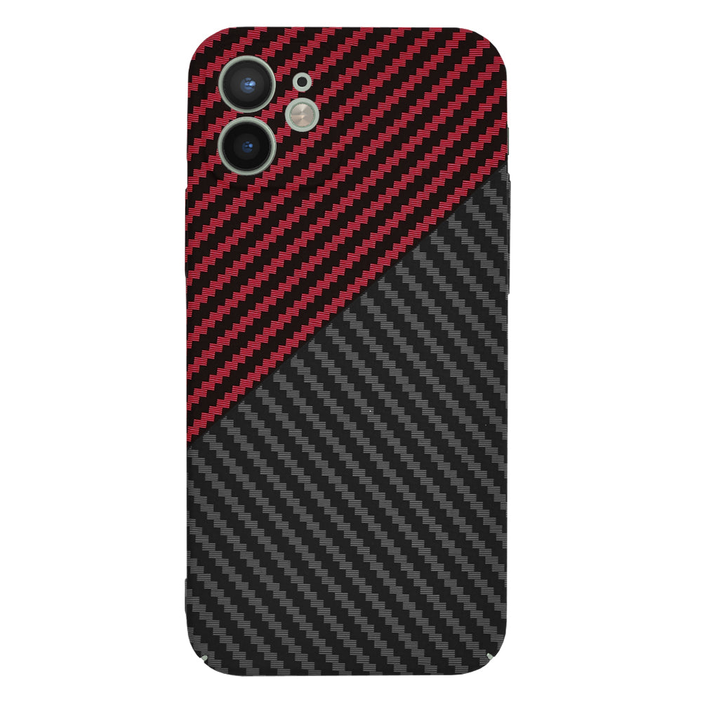 Husa de protectie Techsuit Carbonite FiberShell compatibila cu Apple iPhone 12 , acoperire spate, rosu si negru