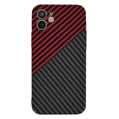 Husa de protectie Techsuit Carbonite FiberShell compatibila cu Apple iPhone 12 , acoperire spate, rosu si negru