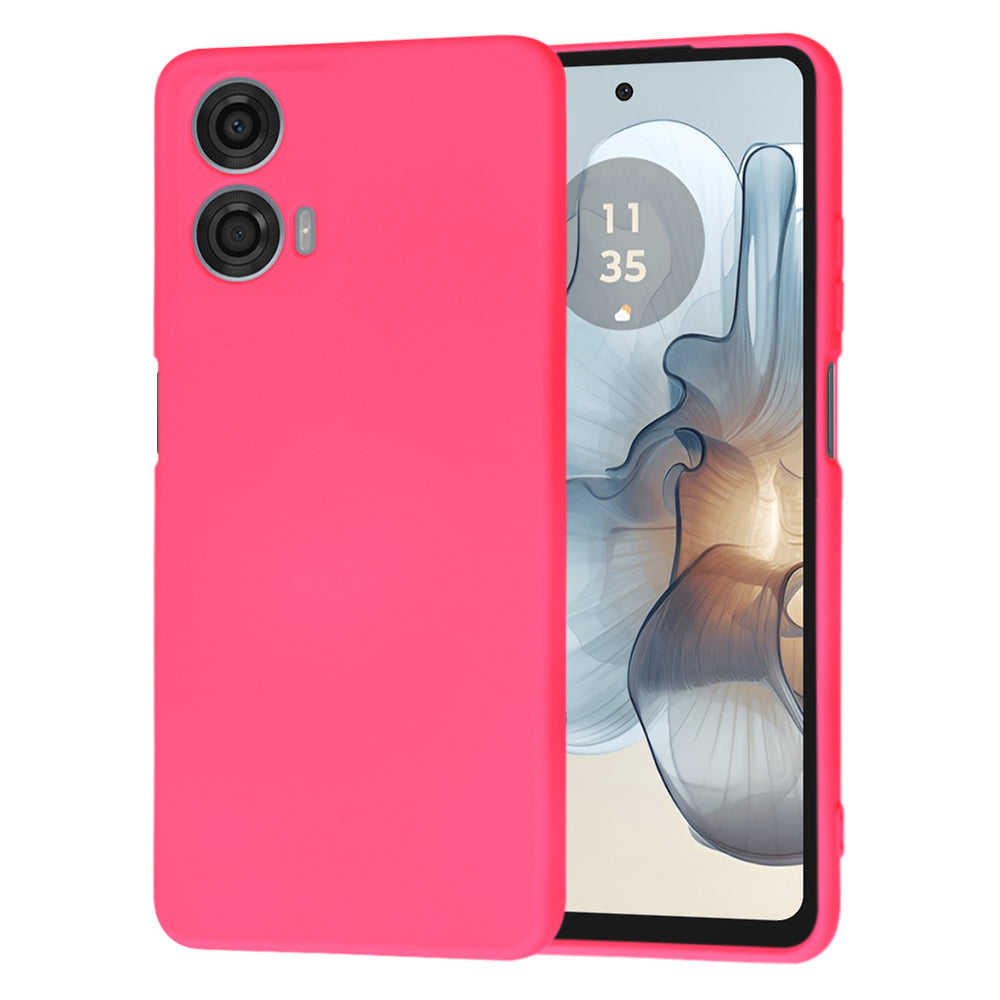 Husa de protectie Techsuit SoftFlex compatibila cu Motorola Moto G24 Power, acoperire spate, roz neon