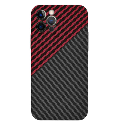 Husa de protectie Techsuit Carbonite FiberShell compatibila cu Apple iPhone 12 Pro , acoperire spate, rosu si negru