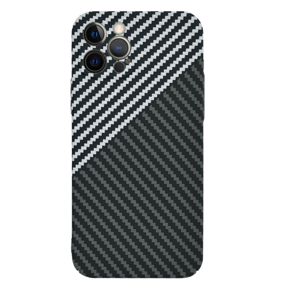 Husa de protectie Techsuit Carbonite FiberShell compatibila cu Apple iPhone 12 Pro , acoperire spate, argintiu si negru
