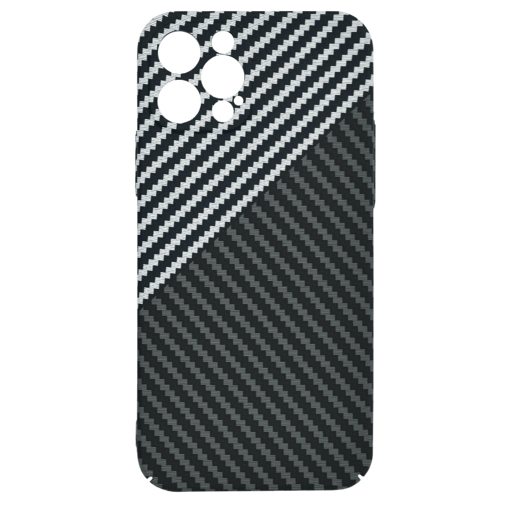 Husa de protectie Techsuit Carbonite FiberShell compatibila cu Apple iPhone 12 Pro , acoperire spate, argintiu si negru