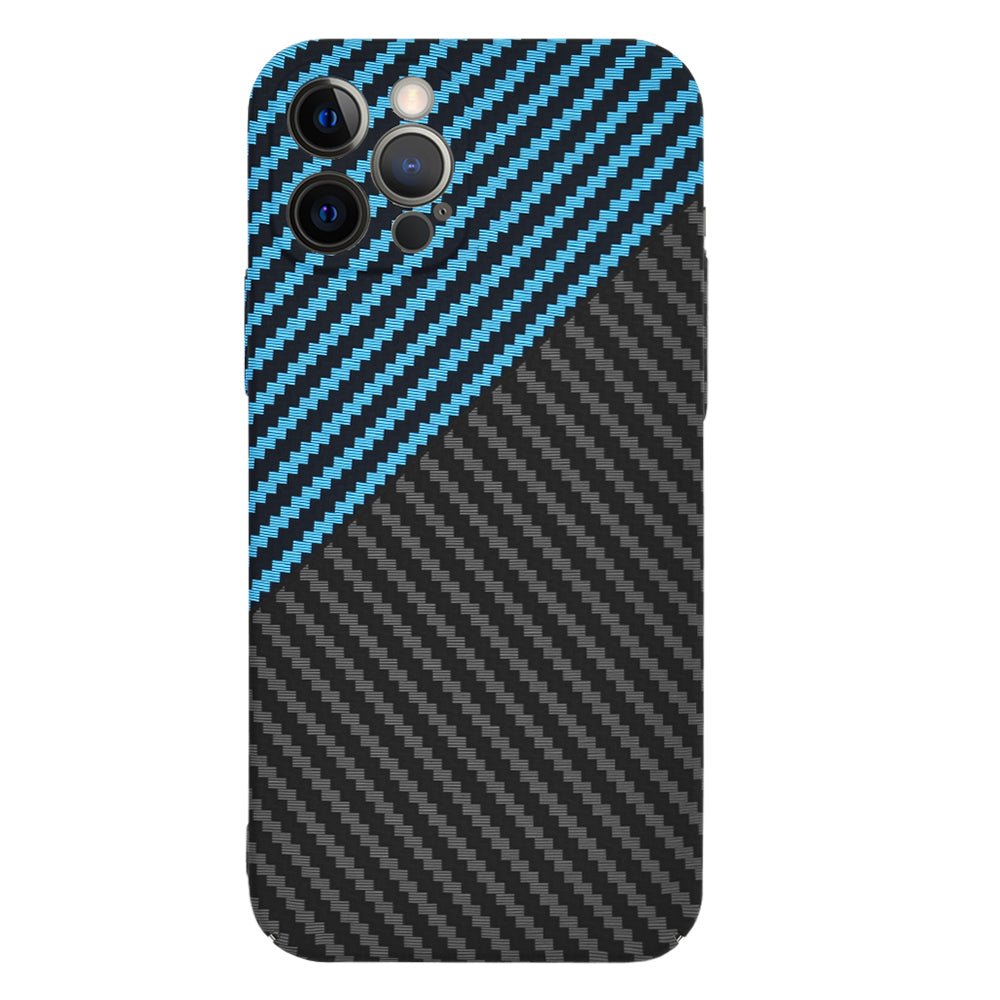 Husa de protectie Techsuit Carbonite FiberShell compatibila cu Apple iPhone 12 Pro , acoperire spate, albastru si negru