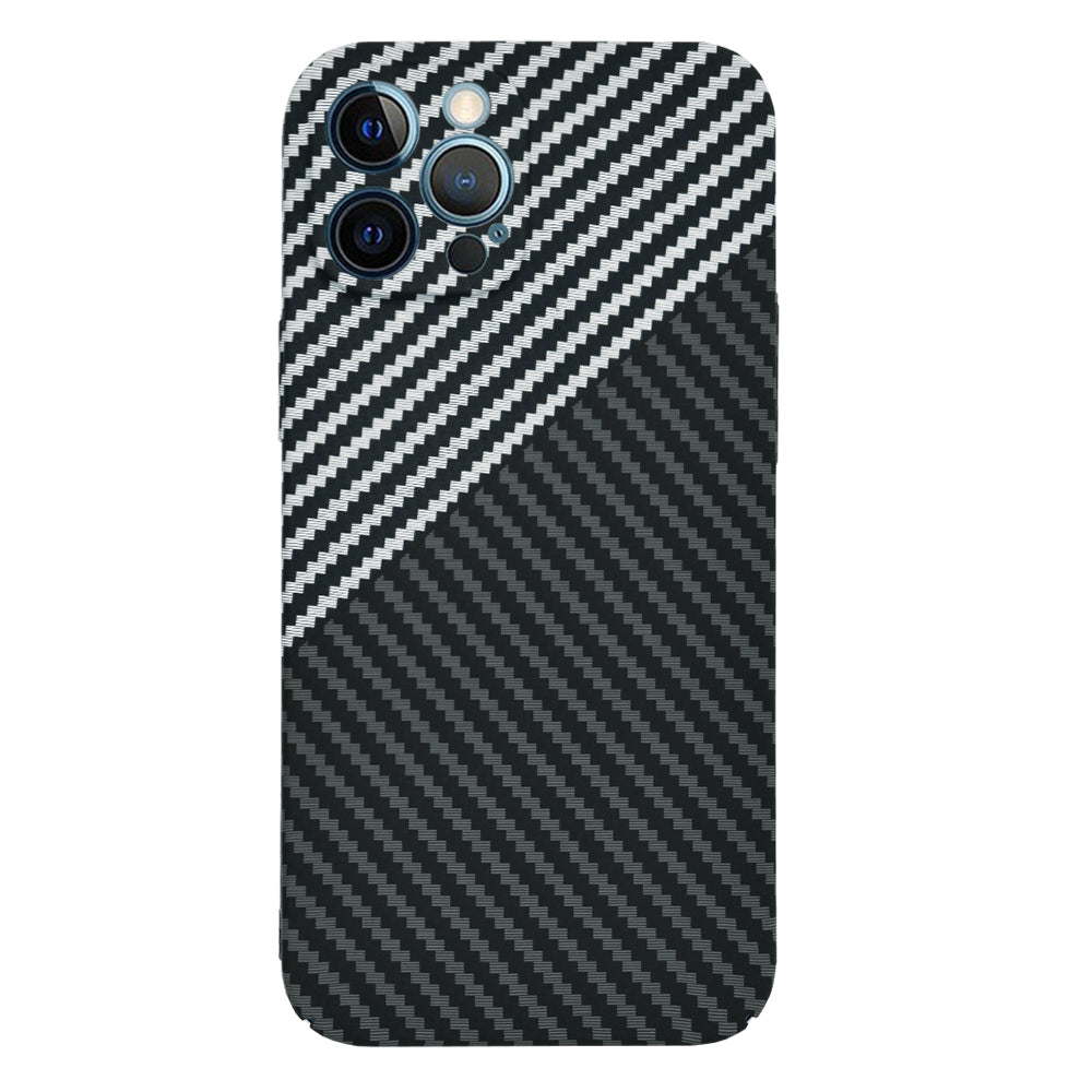 Husa de protectie Techsuit Carbonite FiberShell compatibila cu Apple iPhone 12 Pro Max , acoperire spate, argintiu si negru