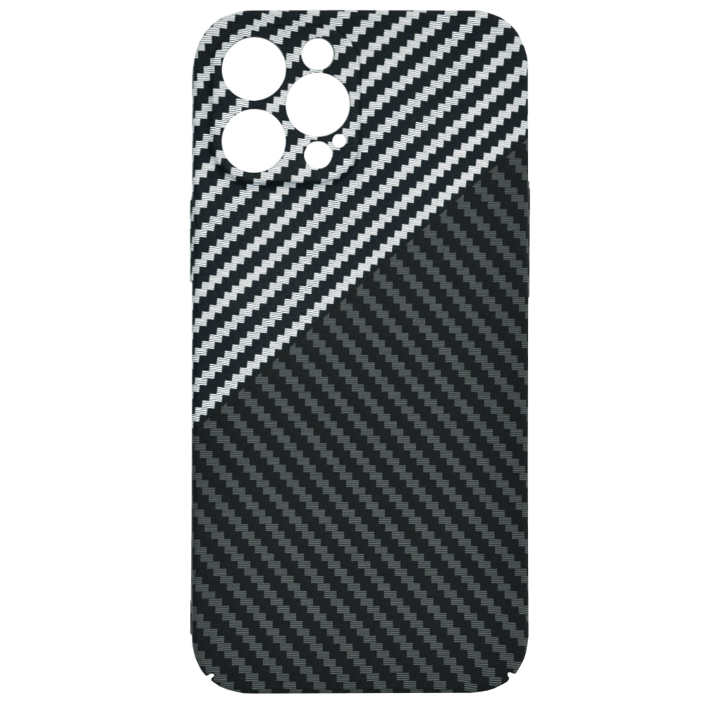 Husa de protectie Techsuit Carbonite FiberShell compatibila cu Apple iPhone 12 Pro Max , acoperire spate, argintiu si negru