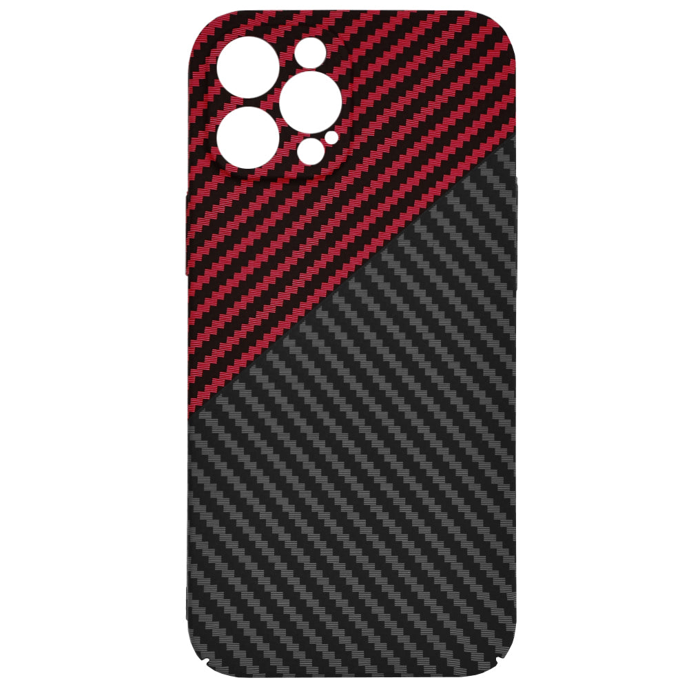 Husa de protectie Techsuit Carbonite FiberShell compatibila cu Apple iPhone 12 Pro Max , acoperire spate, rosu si negru