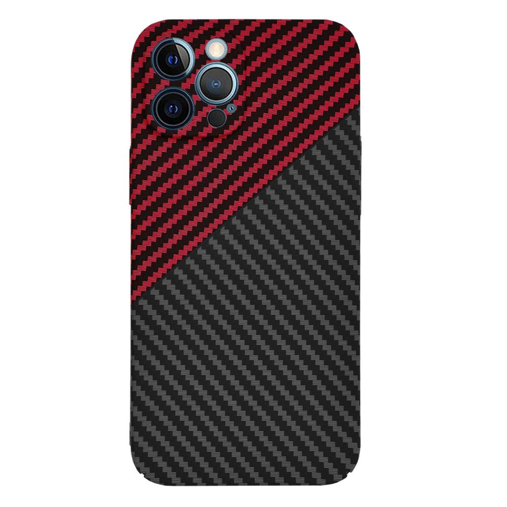 Husa de protectie Techsuit Carbonite FiberShell compatibila cu Apple iPhone 12 Pro Max , acoperire spate, rosu si negru