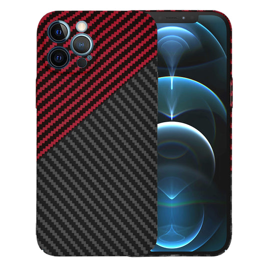Husa de protectie Techsuit Carbonite FiberShell compatibila cu Apple iPhone 12 Pro Max , acoperire spate, rosu si negru