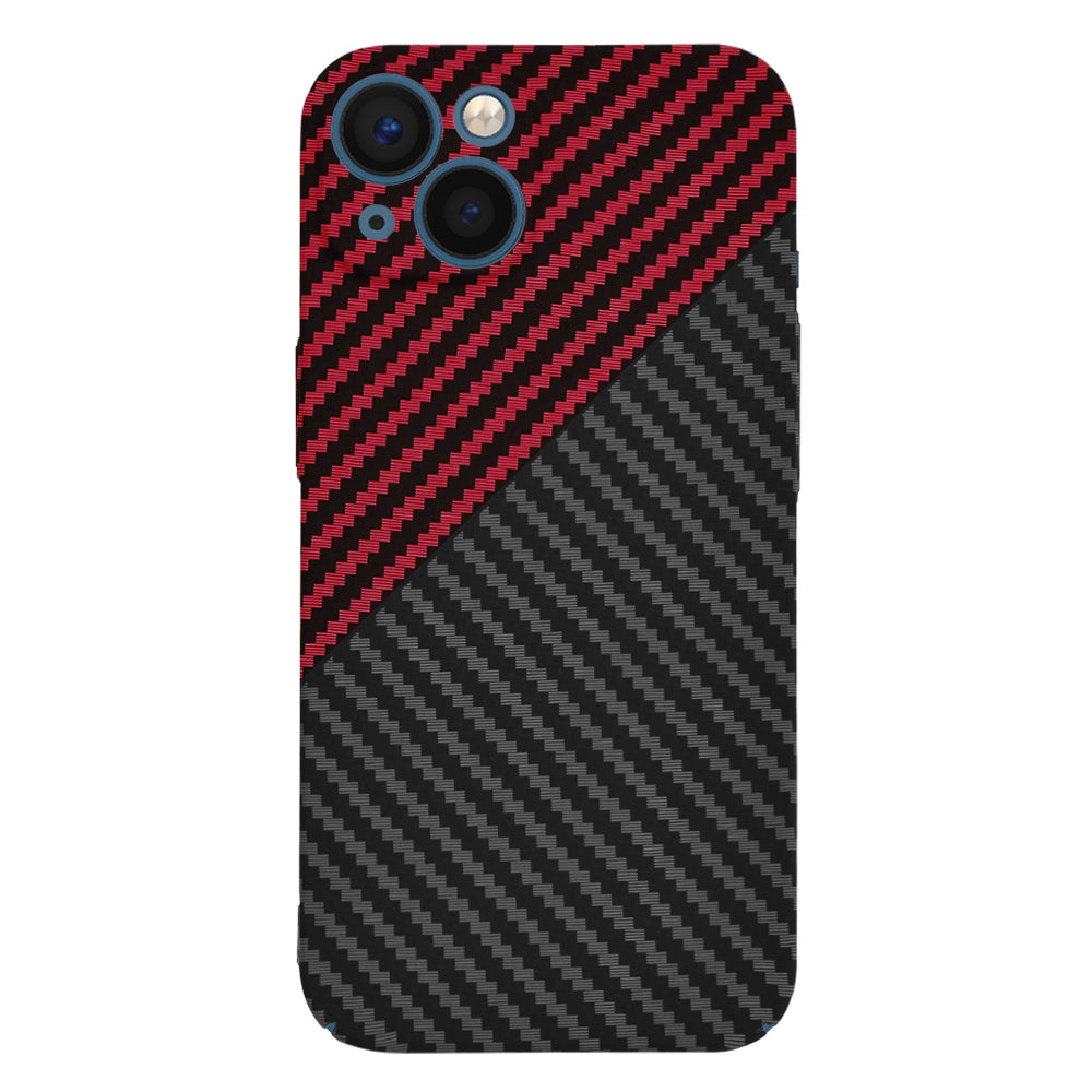 Husa de protectie Techsuit Carbonite FiberShell compatibila cu Apple iPhone 13 , acoperire spate, rosu si negru