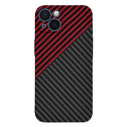 Husa de protectie Techsuit Carbonite FiberShell compatibila cu Apple iPhone 13 , acoperire spate, rosu si negru