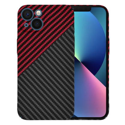 Husa de protectie Techsuit Carbonite FiberShell compatibila cu Apple iPhone 13 , acoperire spate, rosu si negru