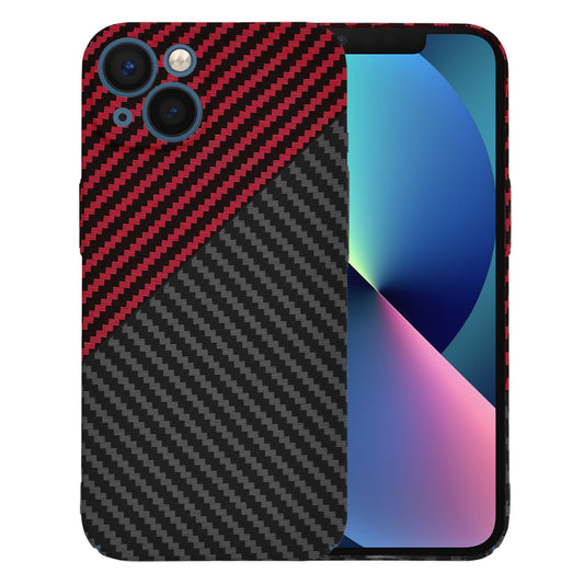 Husa de protectie Techsuit Carbonite FiberShell compatibila cu Apple iPhone 13 , acoperire spate, rosu si negru