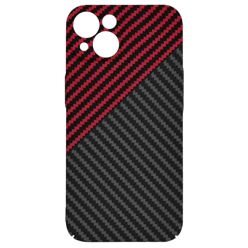 Husa de protectie Techsuit Carbonite FiberShell compatibila cu Apple iPhone 13 , acoperire spate, rosu si negru