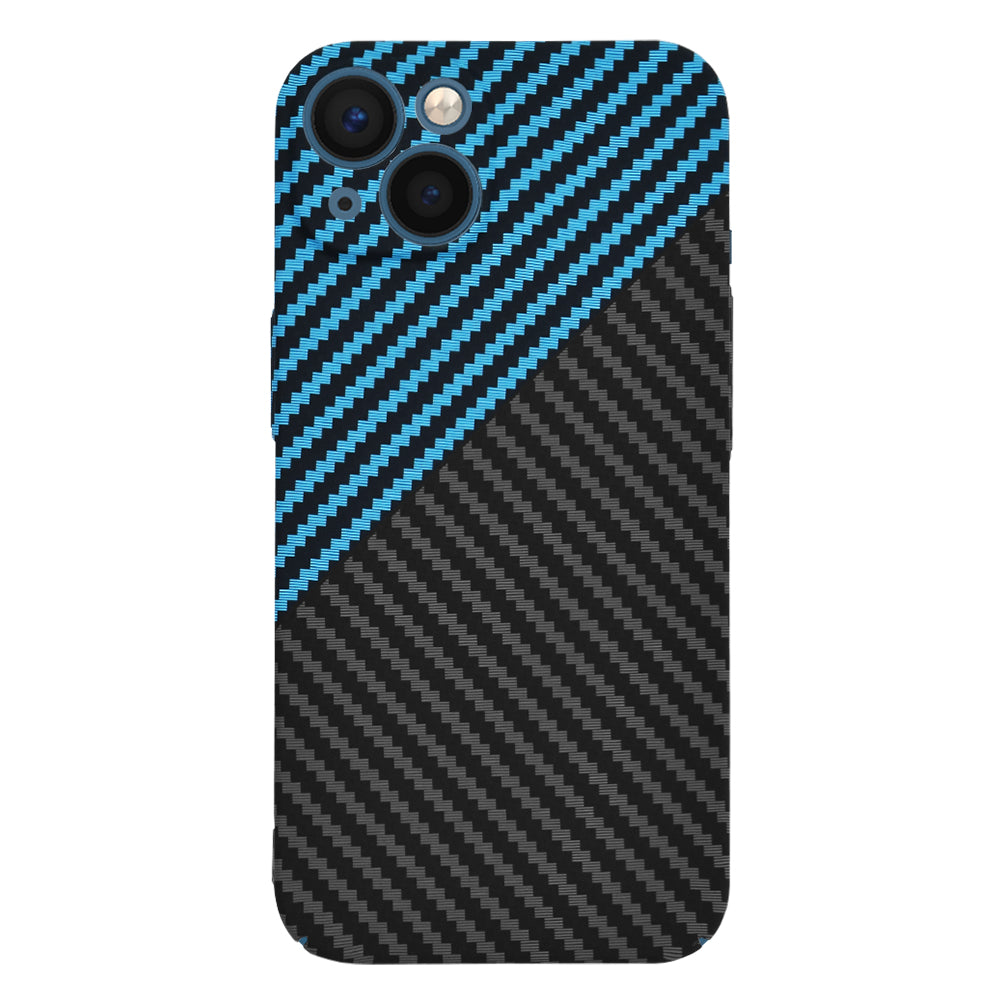 Husa de protectie Techsuit Carbonite FiberShell compatibila cu Apple iPhone 13 , acoperire spate, albastru si negru