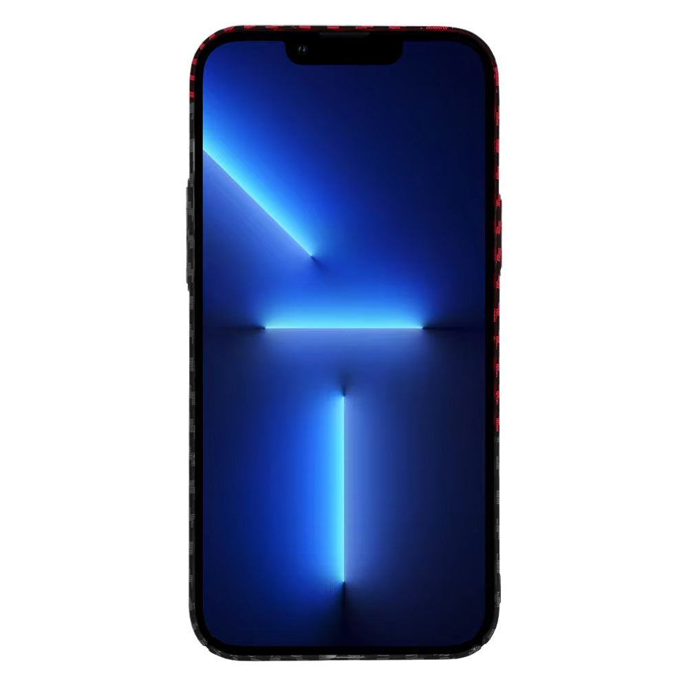 Husa de protectie Techsuit Carbonite FiberShell compatibila cu Apple iPhone 13 Pro Max , acoperire spate, rosu si negru
