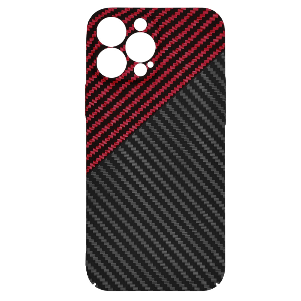 Husa de protectie Techsuit Carbonite FiberShell compatibila cu Apple iPhone 13 Pro Max , acoperire spate, rosu si negru