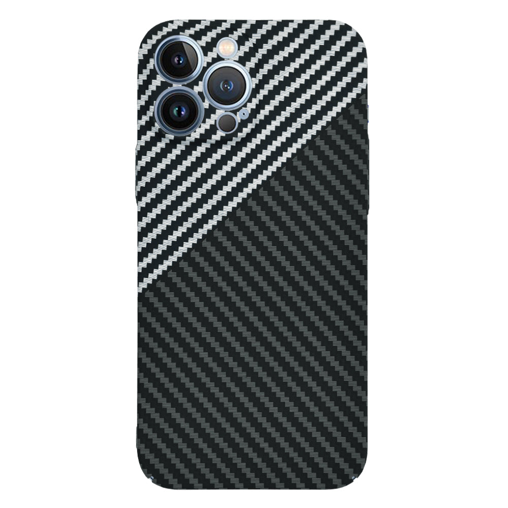 Husa de protectie Techsuit Carbonite FiberShell compatibila cu Apple iPhone 13 Pro Max , acoperire spate, argintiu si negru
