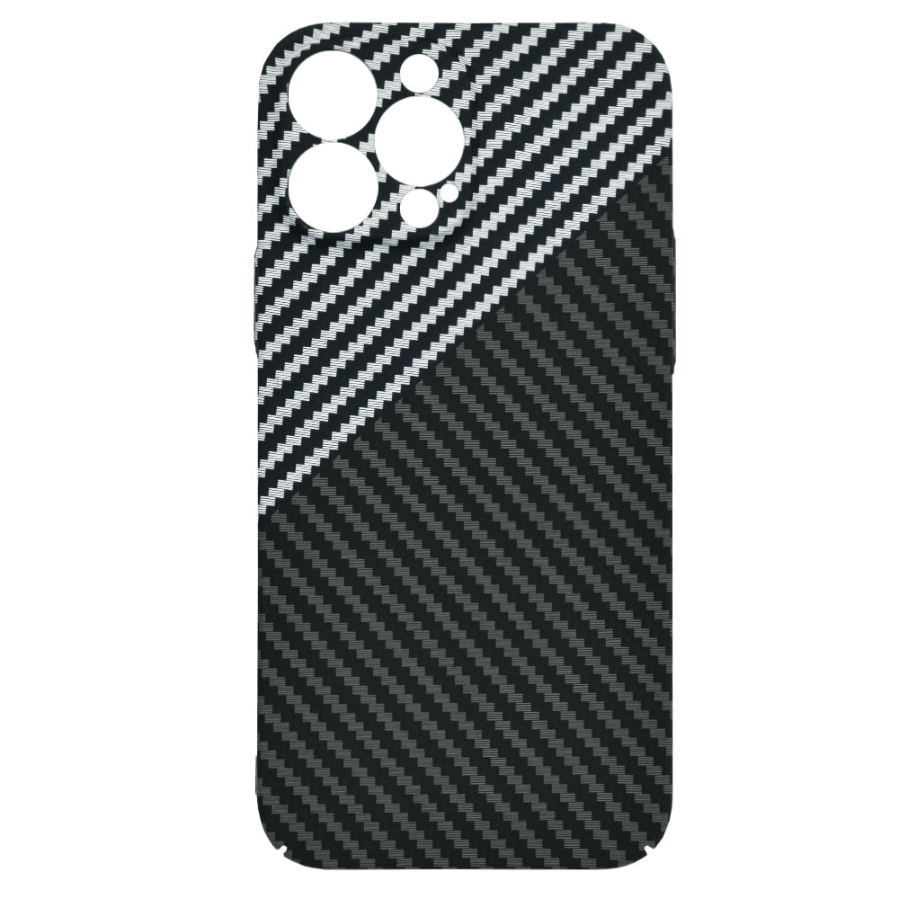 Husa de protectie Techsuit Carbonite FiberShell compatibila cu Apple iPhone 13 Pro Max , acoperire spate, argintiu si negru