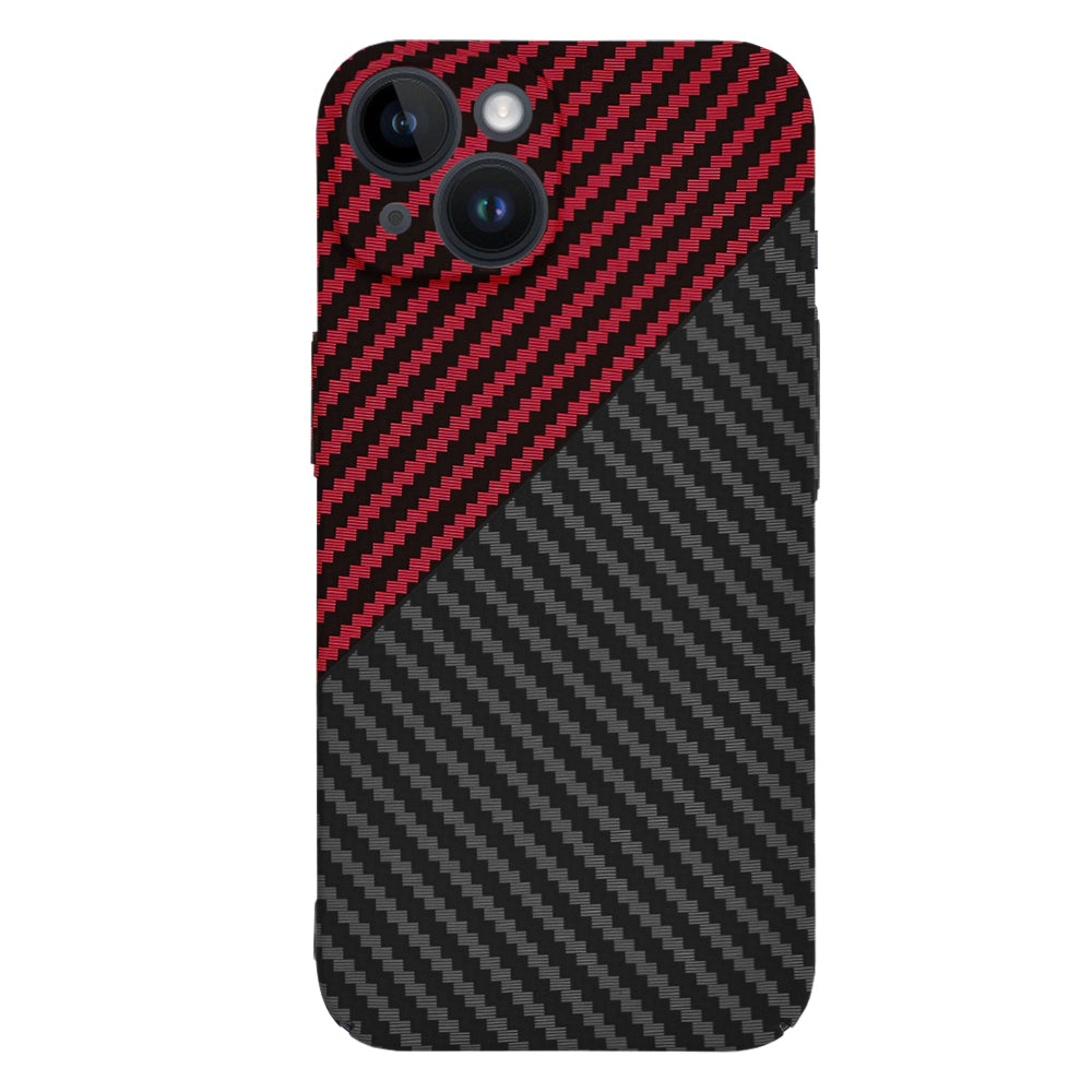 Husa de protectie Techsuit Carbonite FiberShell compatibila cu Apple iPhone 14 , acoperire spate, rosu si negru