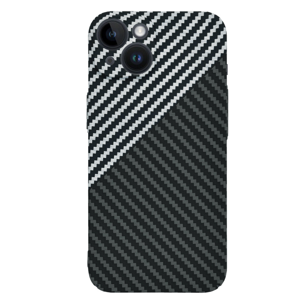 Husa de protectie Techsuit Carbonite FiberShell compatibila cu Apple iPhone 14 , acoperire spate, argintiu si negru