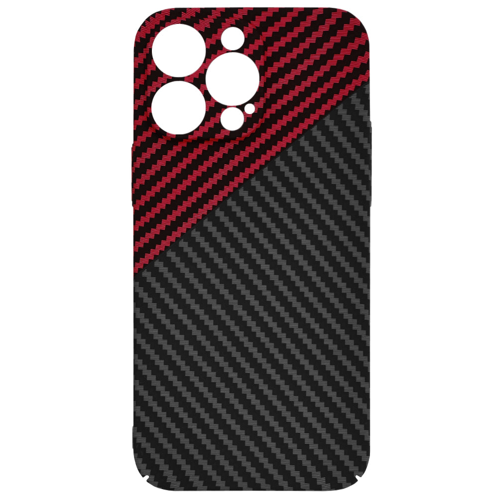 Husa de protectie Techsuit Carbonite FiberShell compatibila cu Apple iPhone 14 Pro Max , acoperire spate, rosu si negru