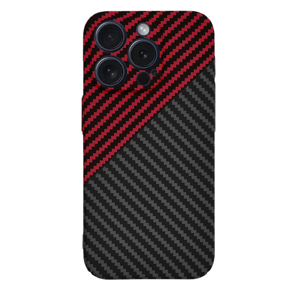 Husa de protectie Techsuit Carbonite FiberShell compatibila cu Apple iPhone 15 Pro , acoperire spate, rosu si negru