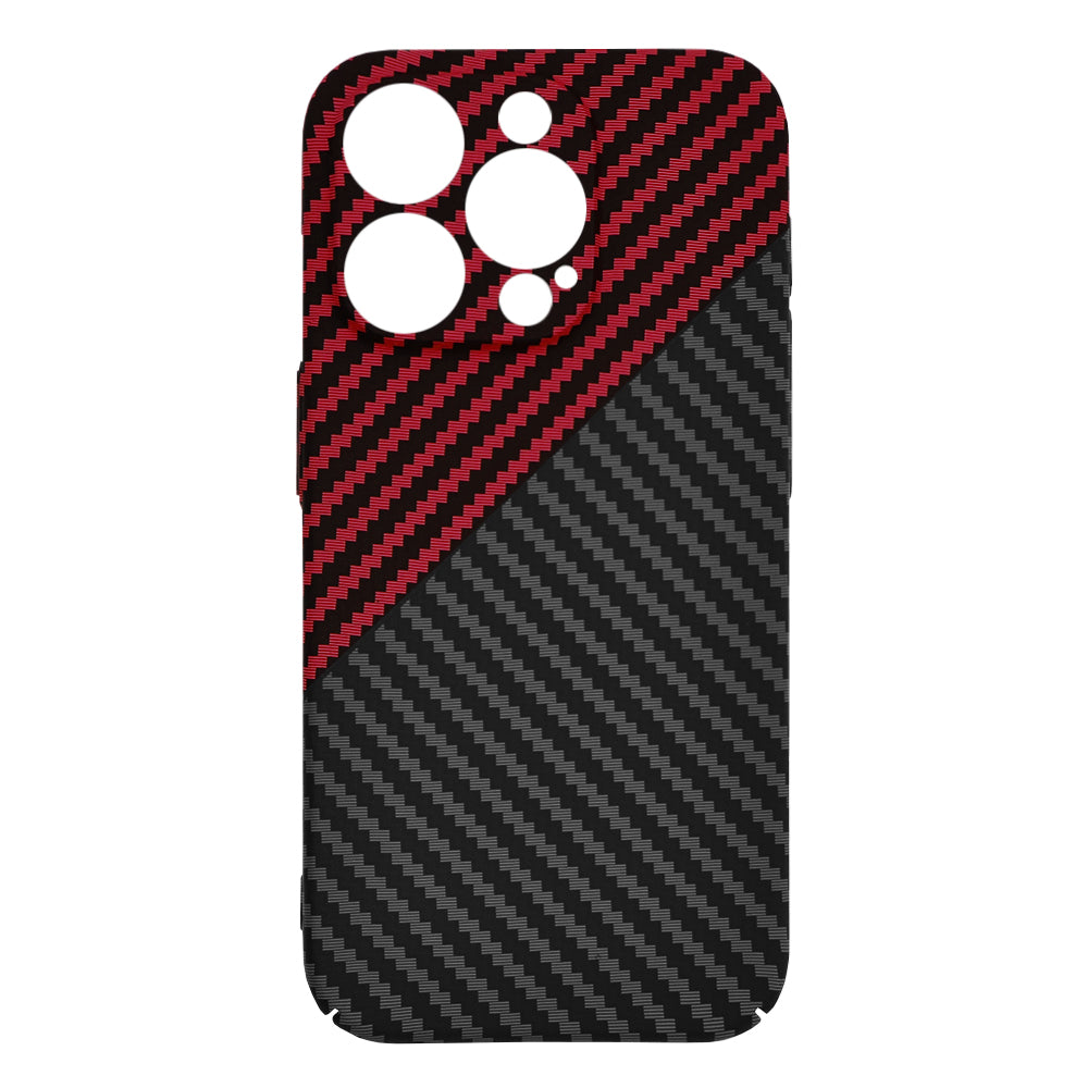 Husa de protectie Techsuit Carbonite FiberShell compatibila cu Apple iPhone 15 Pro , acoperire spate, rosu si negru