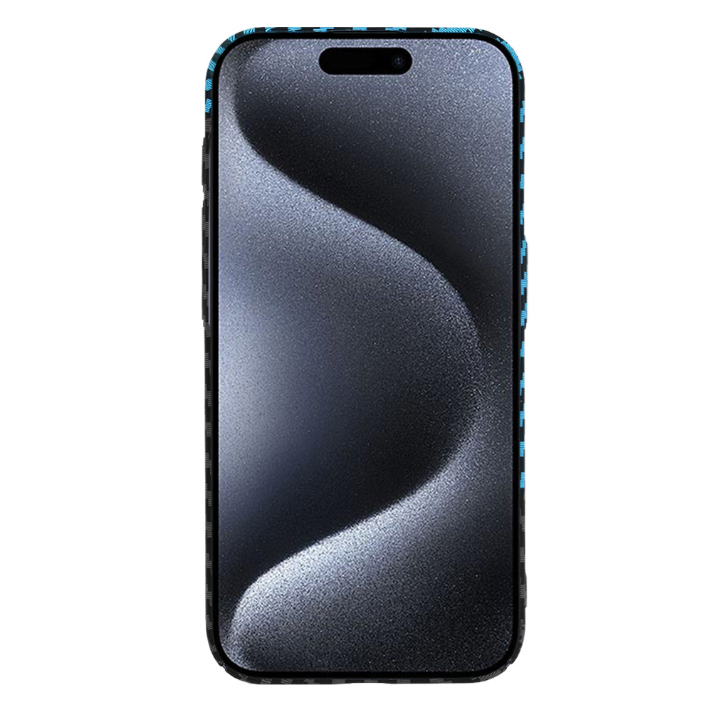 Husa de protectie Techsuit Carbonite FiberShell compatibila cu Apple iPhone 15 Pro , acoperire spate, albastru si negru