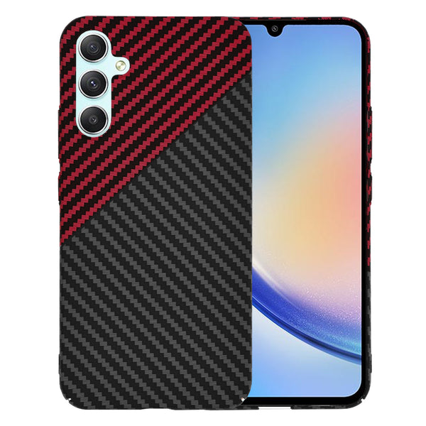 Husa de protectie Techsuit Carbonite FiberShell compatibila cu Samsung Galaxy A34 5G , acoperire spate, rosu si negru