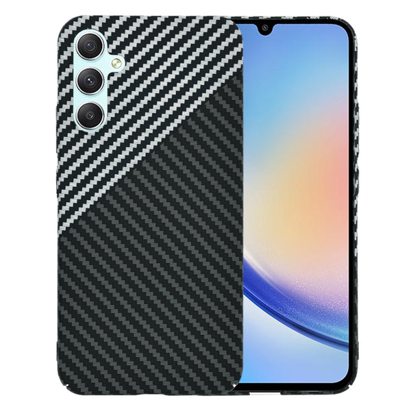 Husa de protectie Techsuit Carbonite FiberShell compatibila cu Samsung Galaxy A34 5G , acoperire spate, argintiu si negru