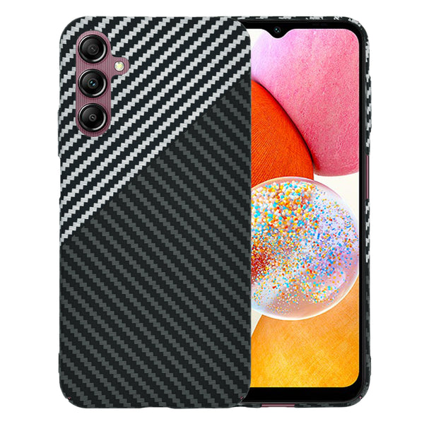 Husa de protectie Techsuit Carbonite FiberShell compatibila cu Samsung Galaxy A14 , acoperire spate, argintiu si negru